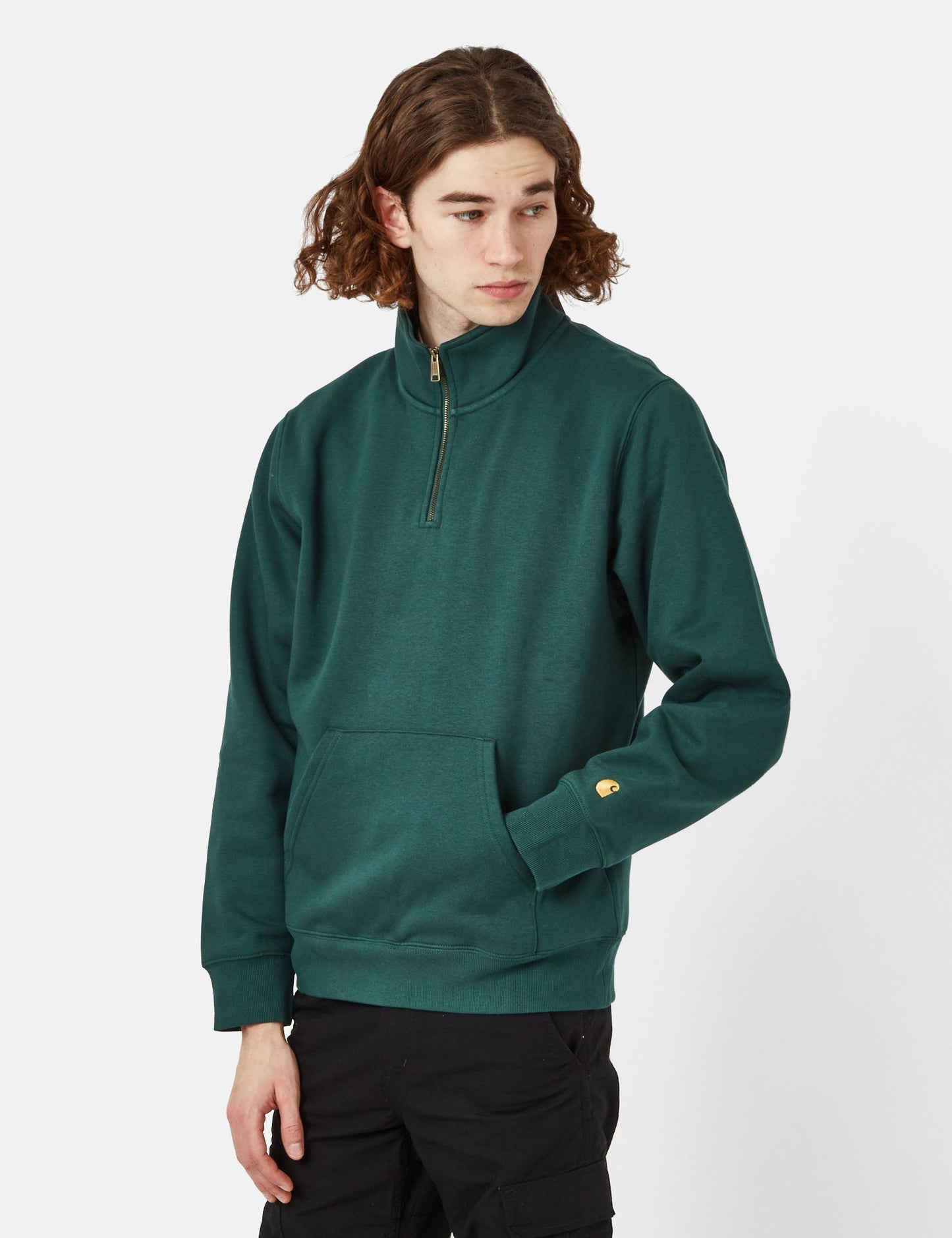 Chase Neck Zip Sweatshirt - Botanic Green