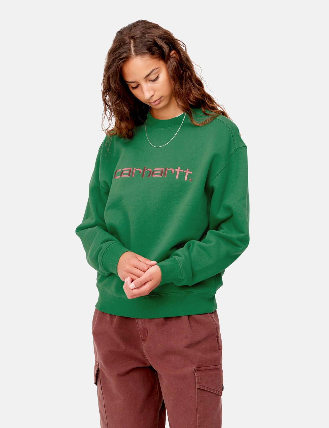 Womens Sweatshirt - Ash Heather/Cassis