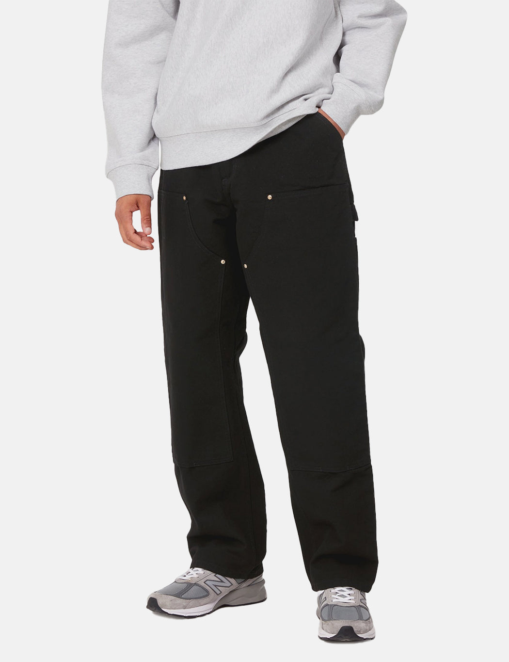 Double Knee Pant (Relaxed/Straight) - Black