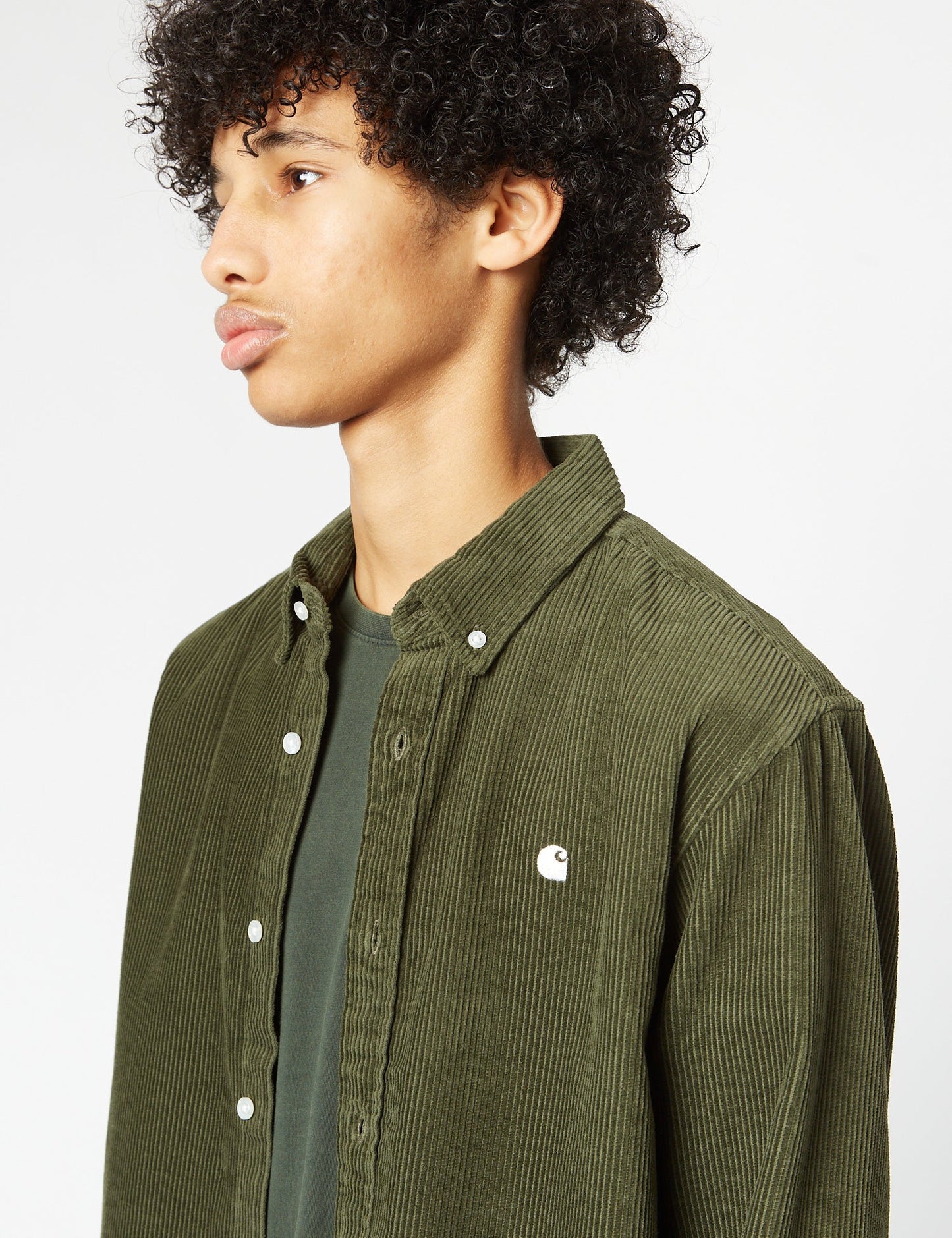 Madison Shirt (Fine Cord) - Plant Green/Wax