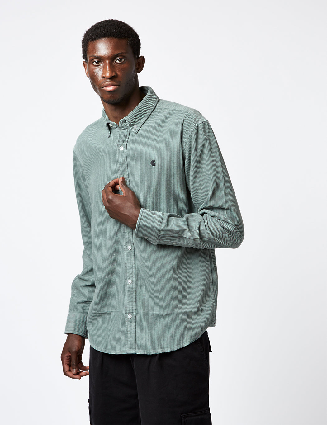 Madison Shirt (Fine Cord) - Plant Green/Wax