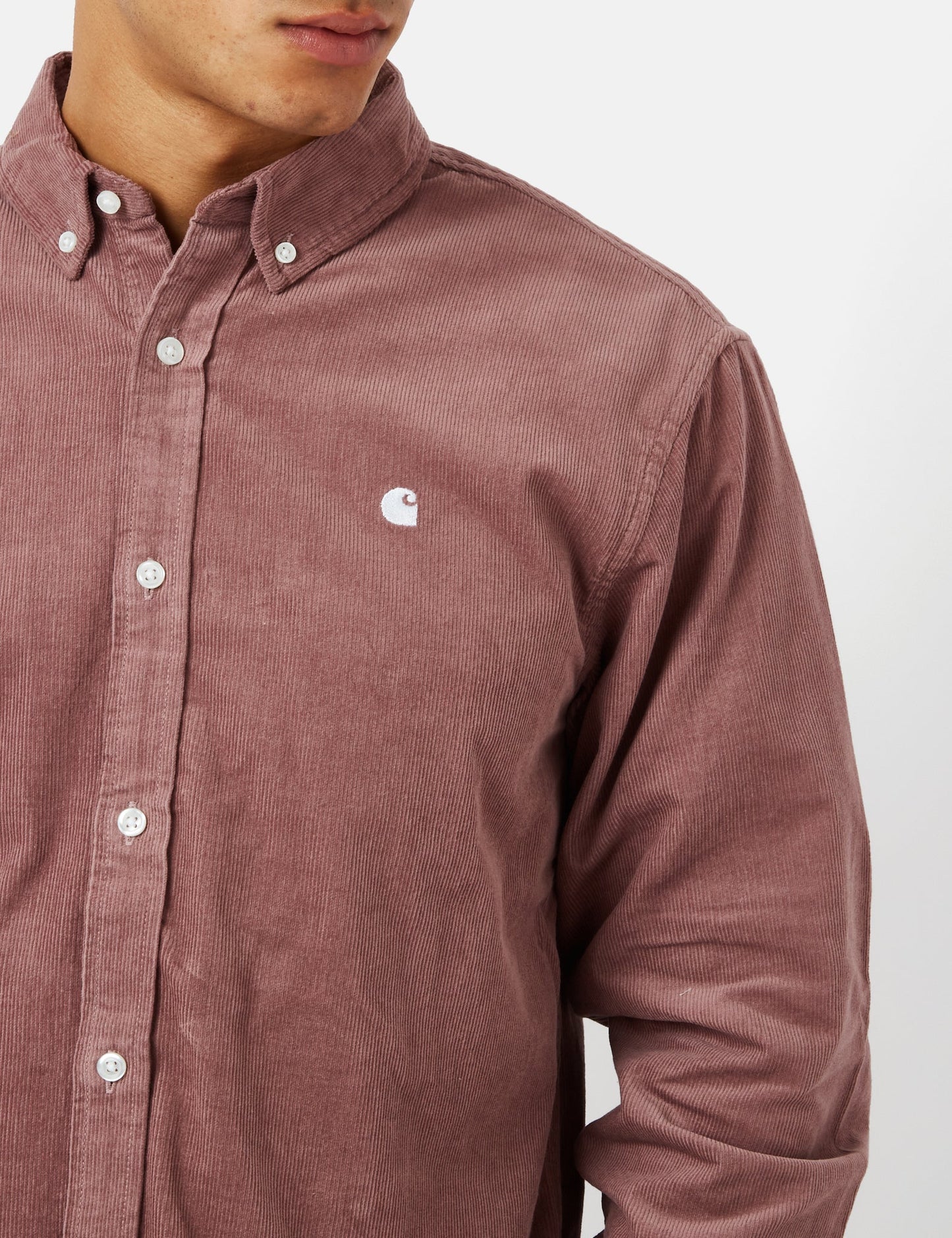 Madison Shirt (Fine Cord) - Lupinus Red/White