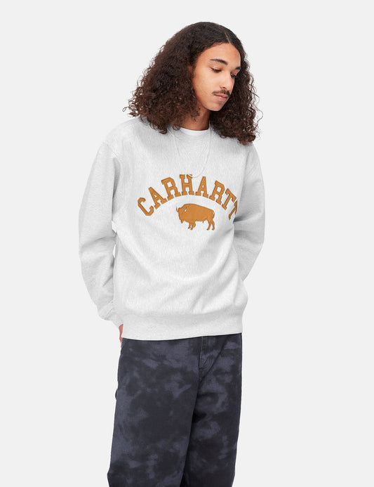 Locker Sweatshirt - Ash Heather/Brown