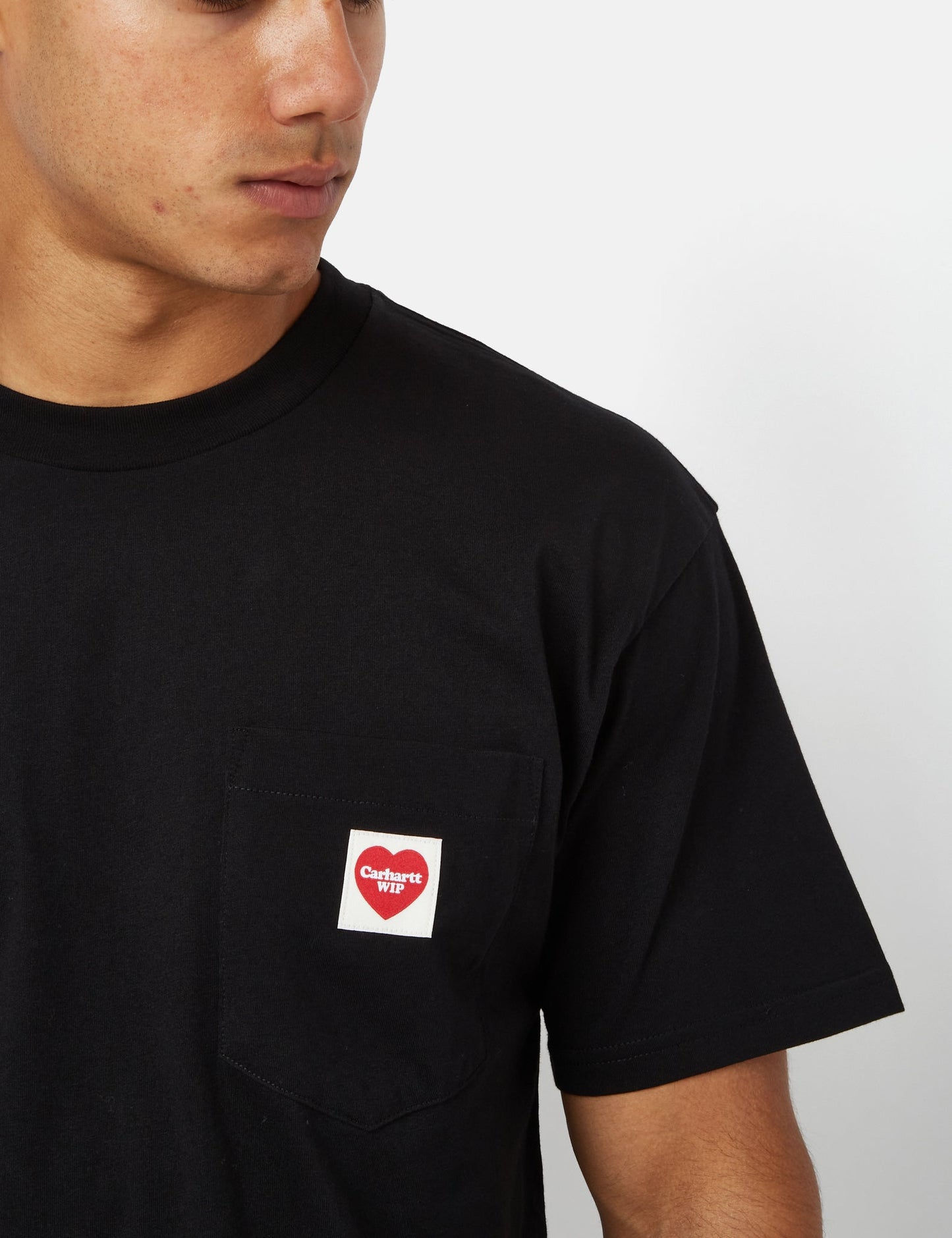 Pocket Heart T-Shirt (Loose) - Black