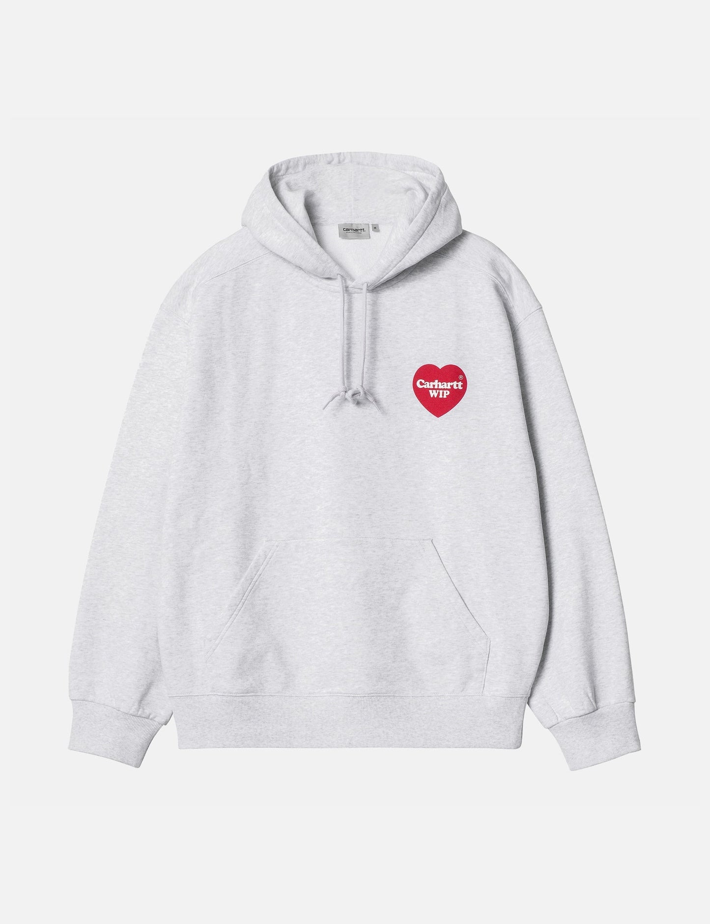 Heart Patch Hooded Sweatshirt - Ash Heather Grey