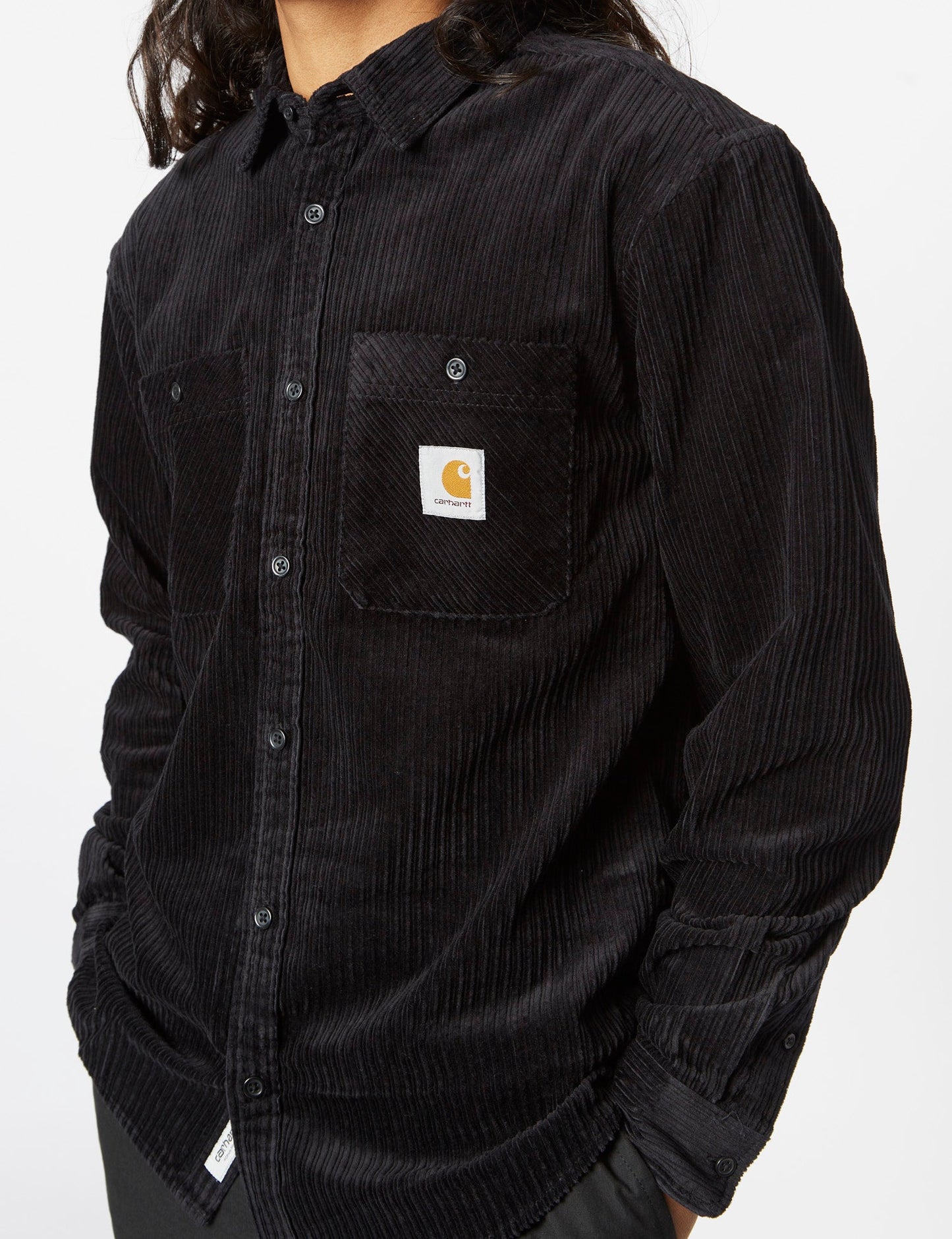 Rhodes Long Sleeve Shirt (Loose, Corduroy) - Black