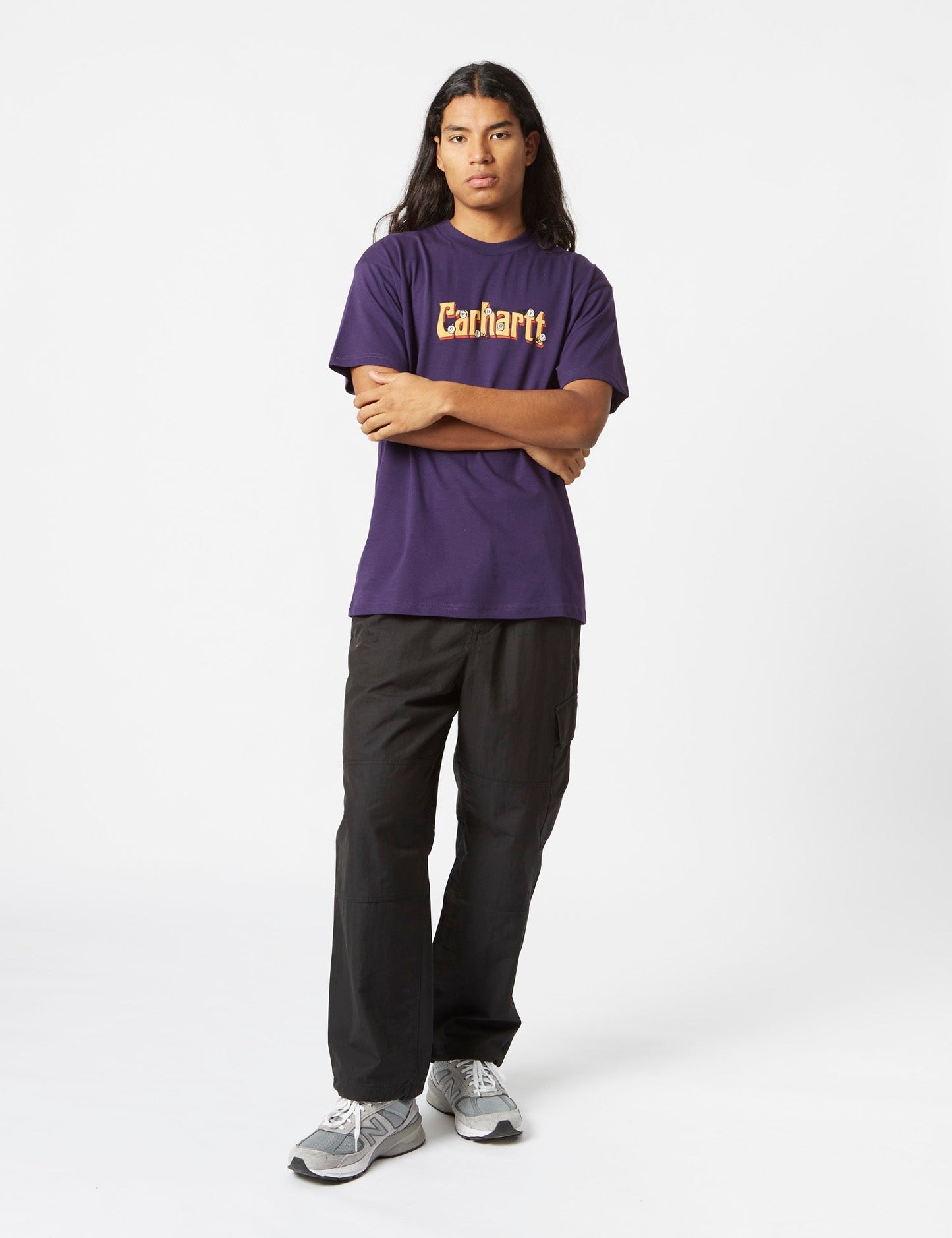 Spin Script T-Shirt (Loose) - Cassis Purple