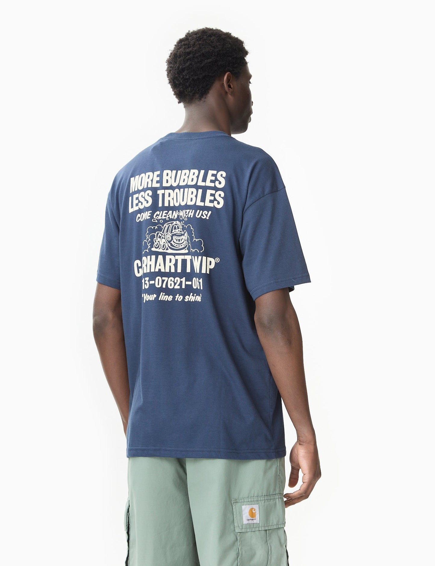 Less Troubles T-Shirt (Loose) - Blue/Wax